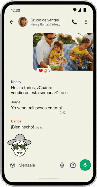 Interfaz móvil de chat de WhatsApp con WaappBusiness