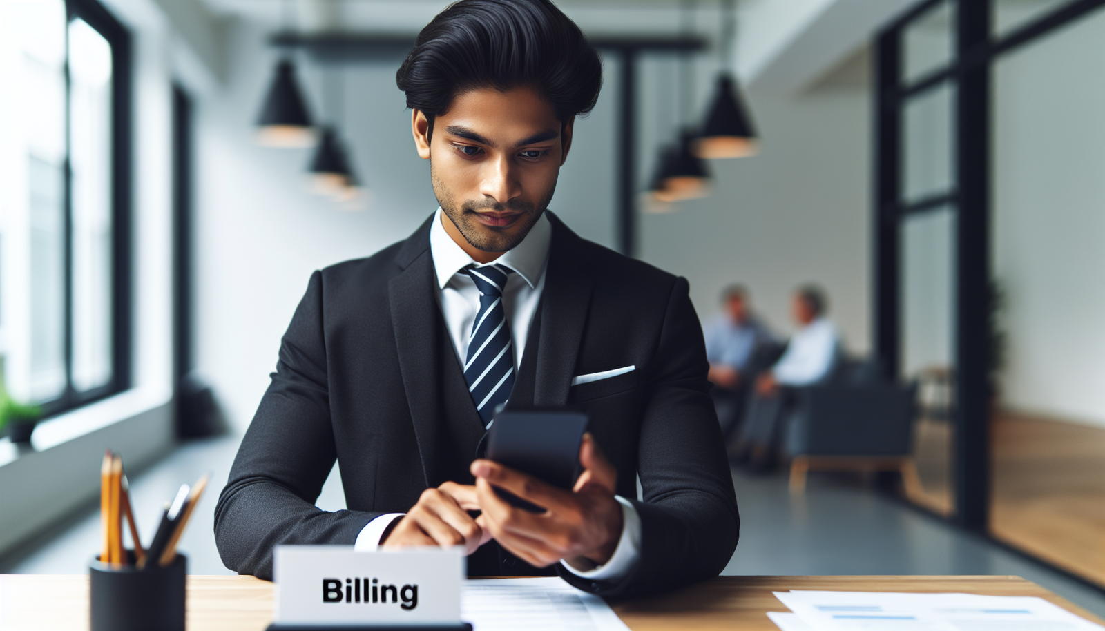 Persona usando WhatsApp para cobranza